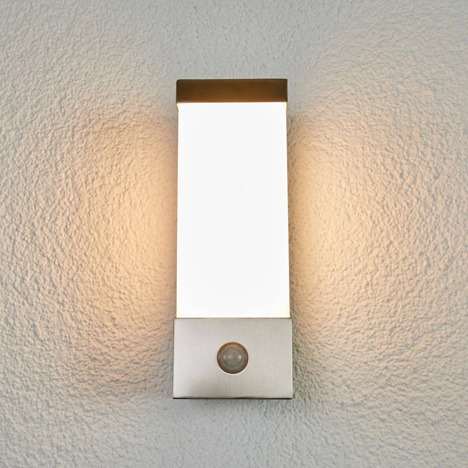 Aussenwandleuchte mit Bewegungsmelder Severina Lindby, alu / grau / zink, Edelstahl, Modern