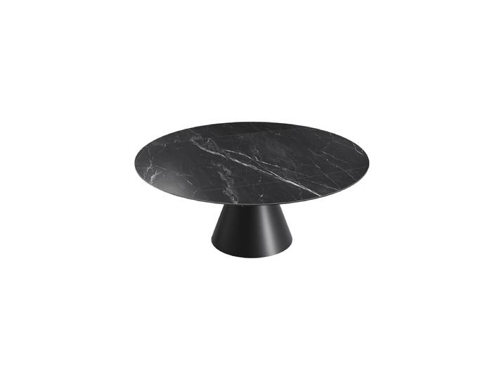 Ausziehbarer Designer Esstisch „Grande Icone“ 115-190 x 190 cm Keramik Marquina matt Akante Design