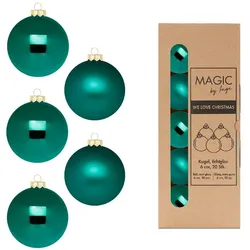 20 Weihnachtskugeln 6cm Glas Christbaumkugeln Weihnachtsbaumkugeln Set grün Mix