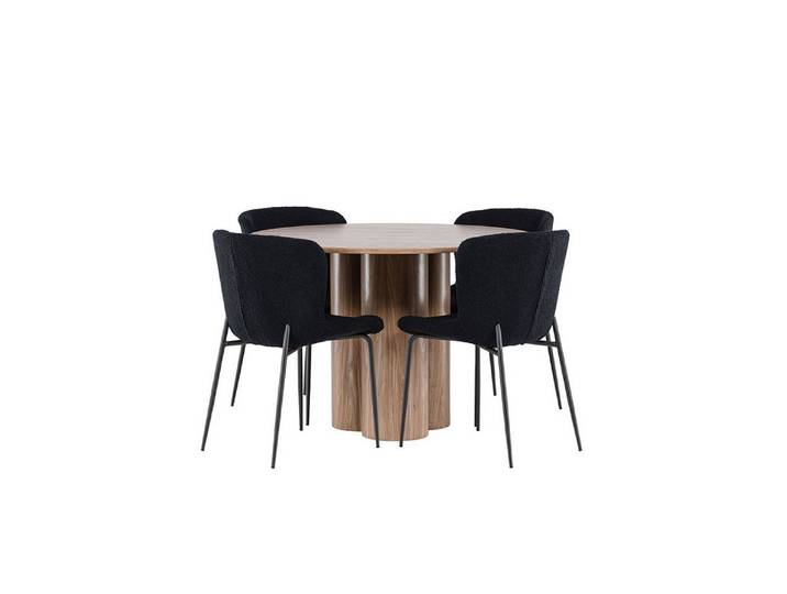ebuy24 Essgruppe Olivia Essgruppe Tisch Ø110cm und 4 Teddy Stühle b, (5-tlg)