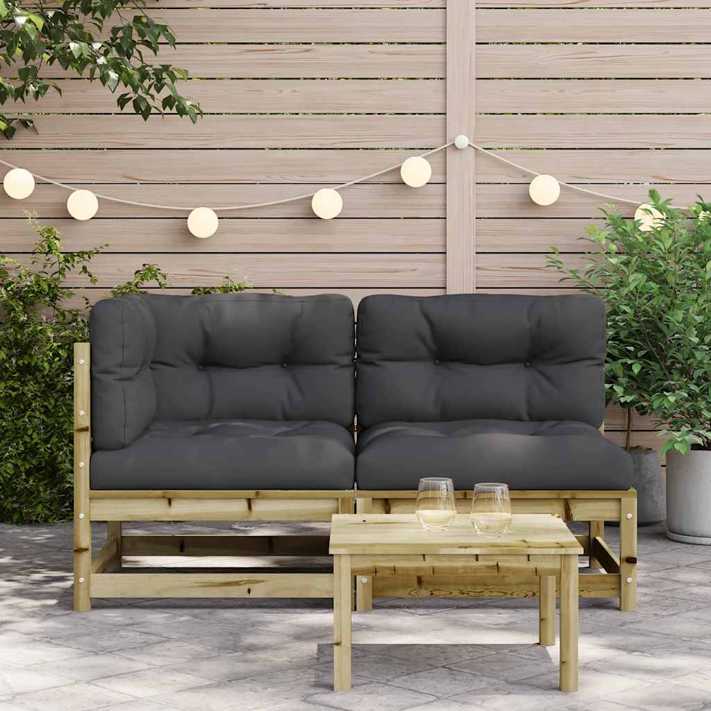 vidaXL Patio Sofa Natural Impregnated