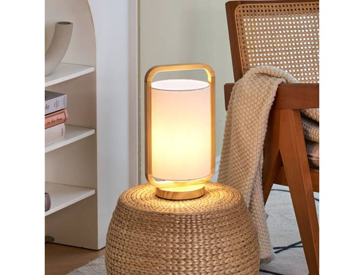 Pauleen Tischlampe Woody Charm, Holz hell, für Wohn- / Esszimmer, Holz, Junges Wohnen