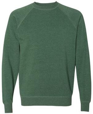 Independent Trading Co. PRM30SBC Special Blend Raglan Crewneck Sweatshirt in Moss size Medium   Cotton/Polyester