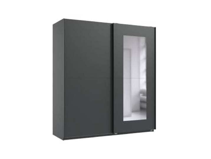 Dunen Kleiderschrank Schwebetürenschrank Grafit 180x198x65cm Spiegel
