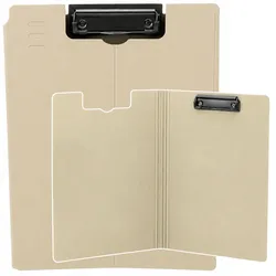 Klemmbrett mit Hülle, Metallklammer, A4-Kunststoff, beige