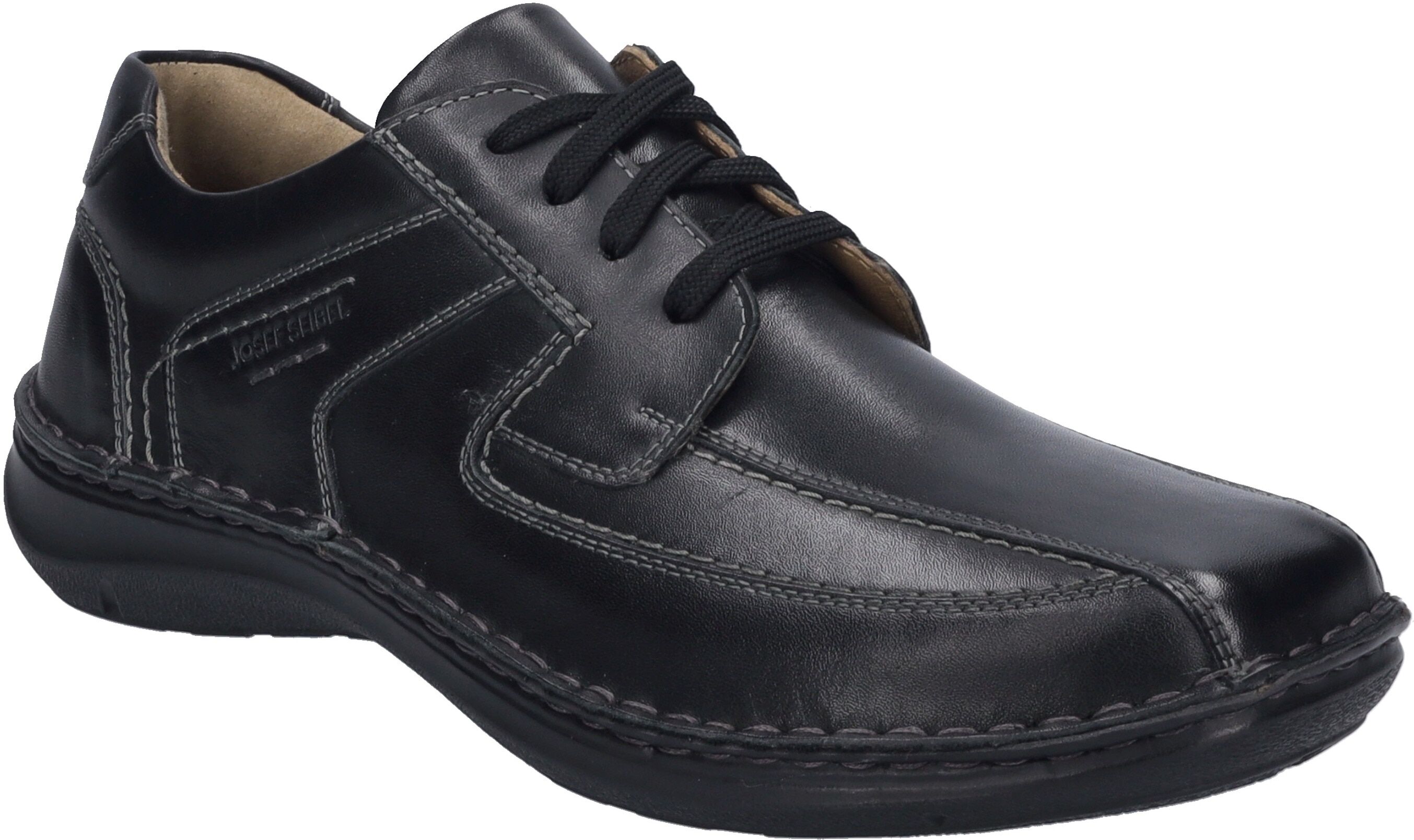 Schnürschuh JOSEF SEIBEL "New Anvers 08", Herren, Gr. 40, Leder, schwarz (new anvers 08 schwarz), Schuhe Schnürschuh, Freizeitschuh, Halbschuh, in komfortabler Schuhweite K (extraweit)
