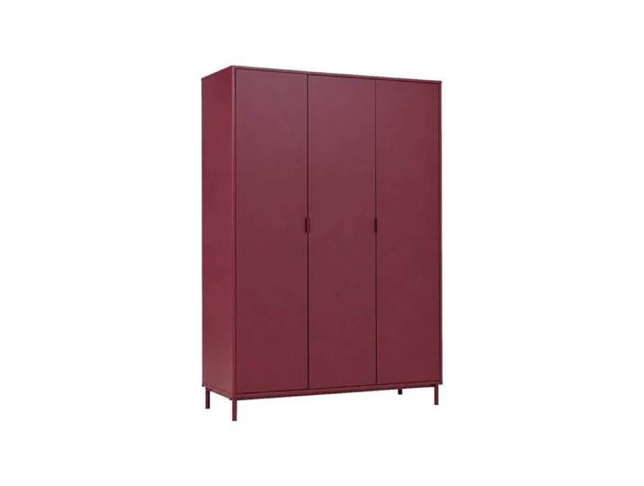 Dressing décor bois et métal 5 étagères 1 penderie bordeaux - Ellie