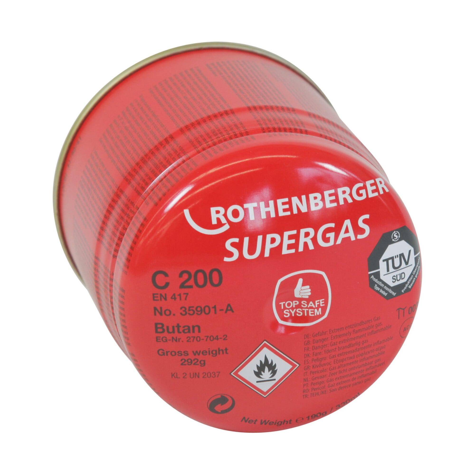 Rothenberger C 200 TSS Supergas mit Sicherheitssystem, Sprachversion A, für Gaslötgeräte, 035901-A)