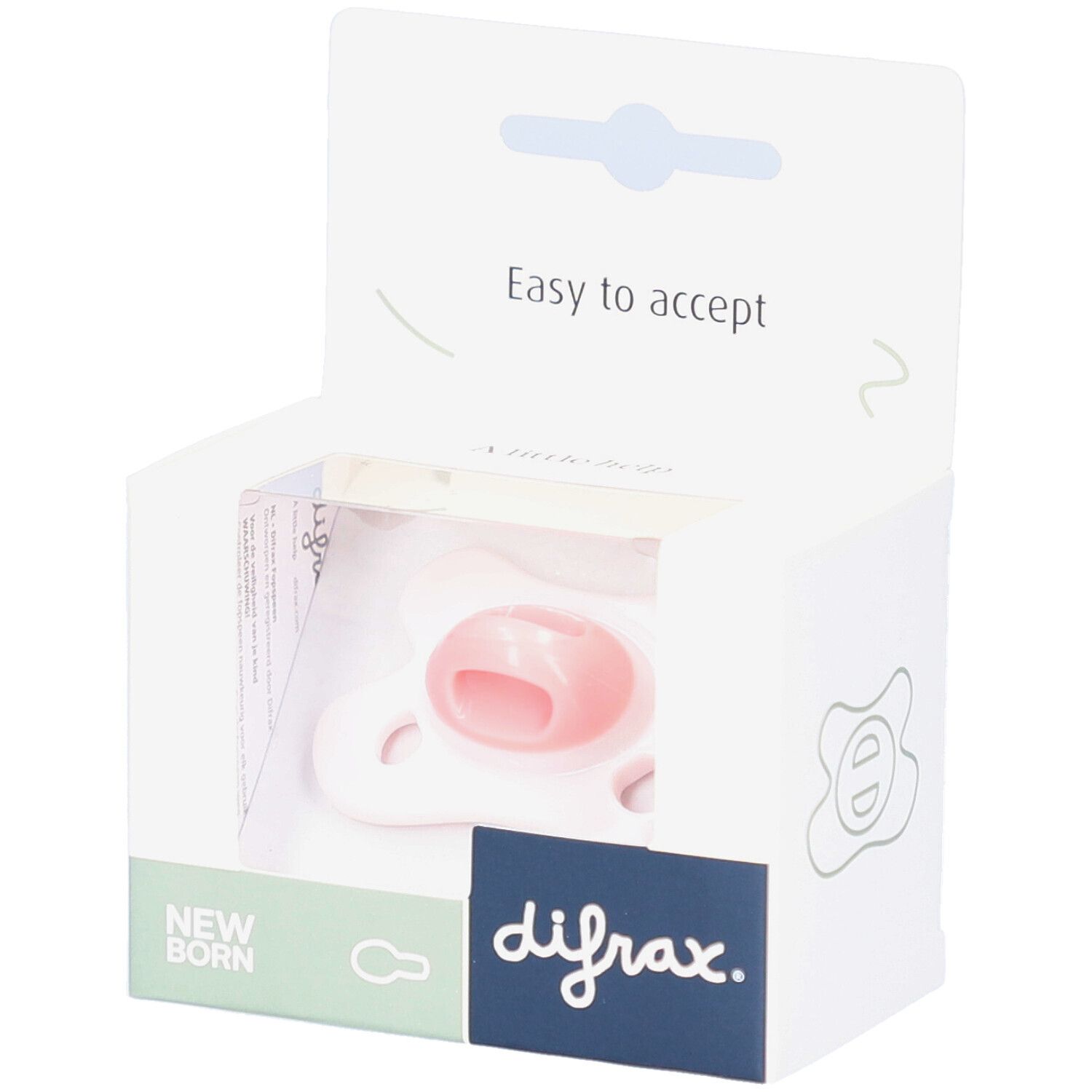 Difrax Fopspeen Natural Newborn Soft Pink Hearts 1st 1 St Schnuller