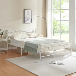 Metallbett Florenz 160x200 cm Weiß [en.casa]