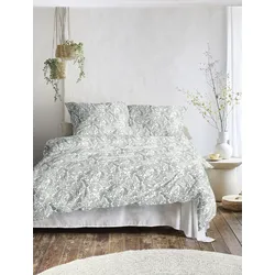 Bettwäsche IRISETTE "Lotus 8569", grün (salbei), B/L: 155cm x 200cm, 1 Stk., 1 Stk., Satin, B/L: 80cm x 80cm, 2 Stk., Satin, Obermaterial: 100% Baumwolle, Bettwäsche, Bettwäsche, atmungsaktiv