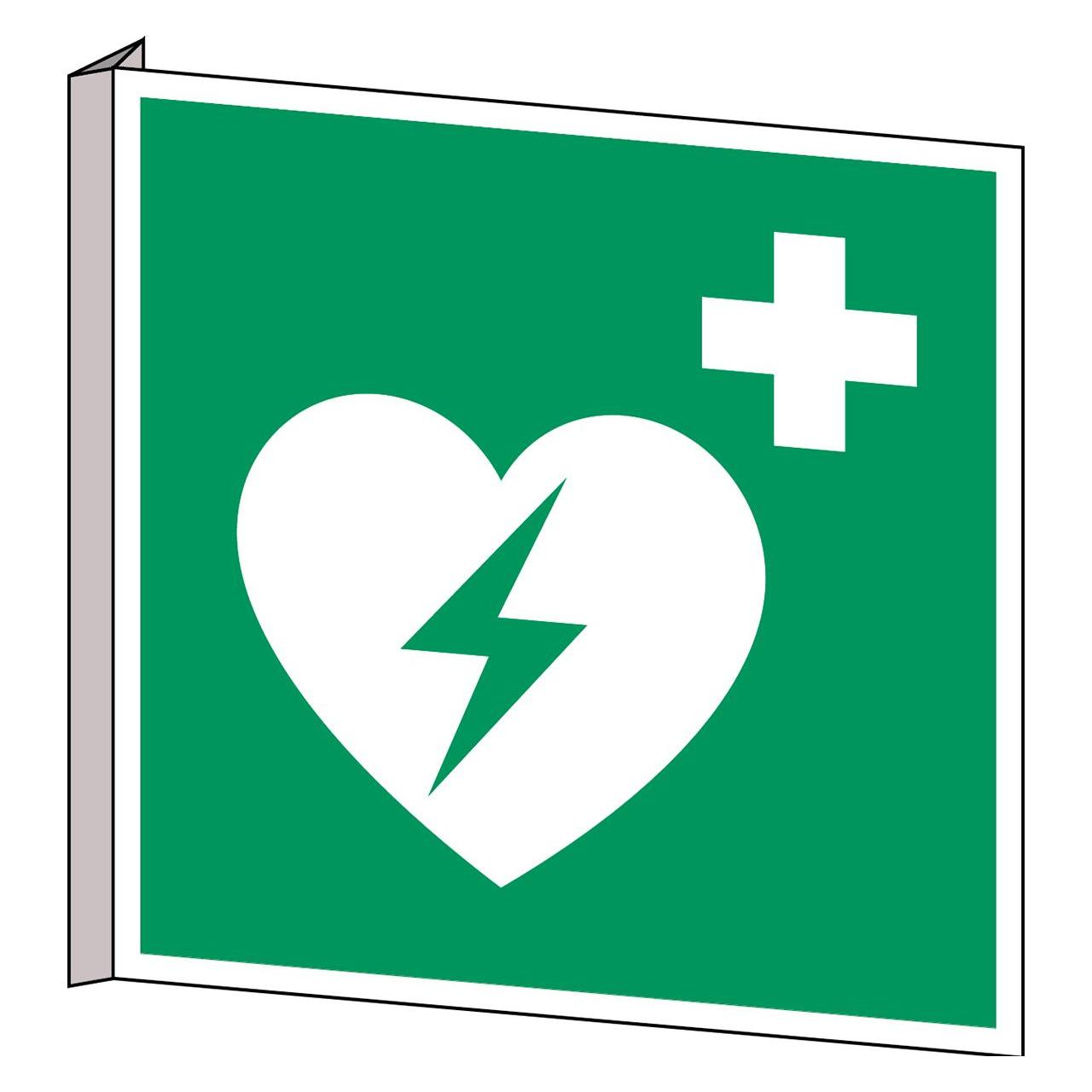 Brady ISO Sicherheitskennzeichnung - Defibrillator (PIC E010-203X203-BIPVC-CRD/1)