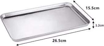 Inspire Picks Stainless Steel Serving Tray Rectangle Buffet & Food Presentation Pan 26.5x15.5x1.2cm