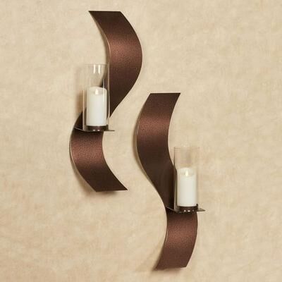 Touch Of Class Metal Rhythmic Wall Sconces Antique Copper Set of Two, Set of Two, Antique Copper
