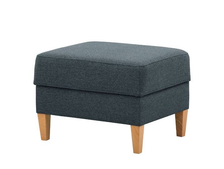 Polsterhocker Koski I 66 x 45 x 56cm Blau/Blau Webstoff Ala: Blau