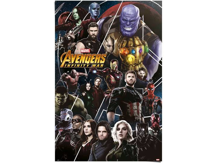 Poster REINDERS Marvel Avengers - Infinity War , schwarz (farbe bild(er): schwarz), B:61cm H:91,5cm T:0,1cm, Papier, Bilder, Poster