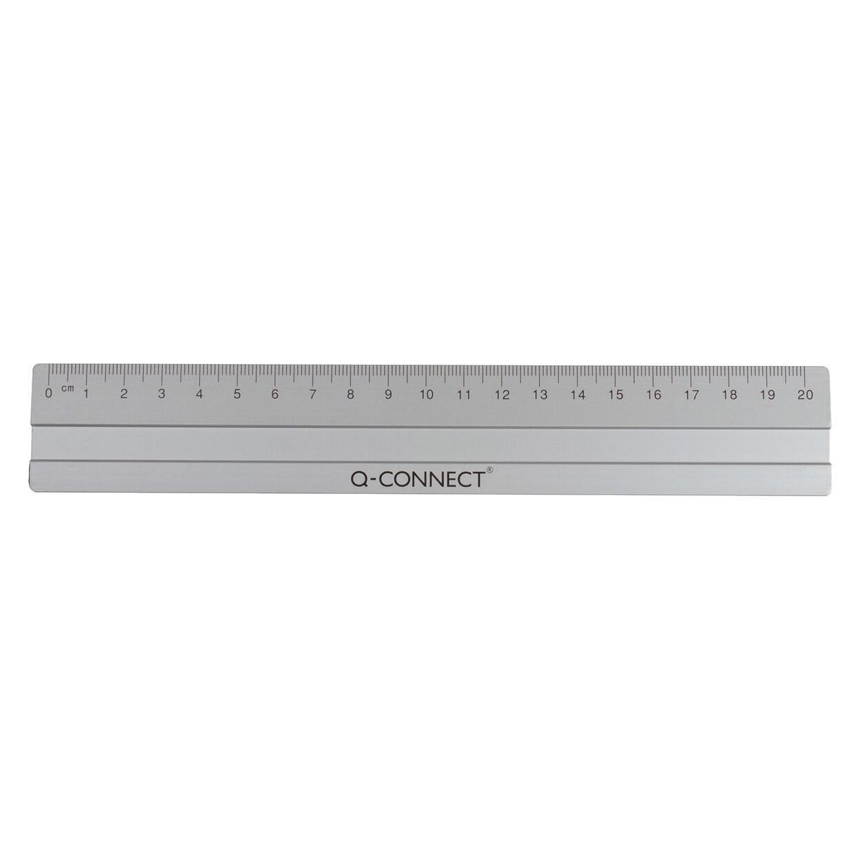 Q-Connect Massstab Alu (20 cm, Aluminium) (KF03677)