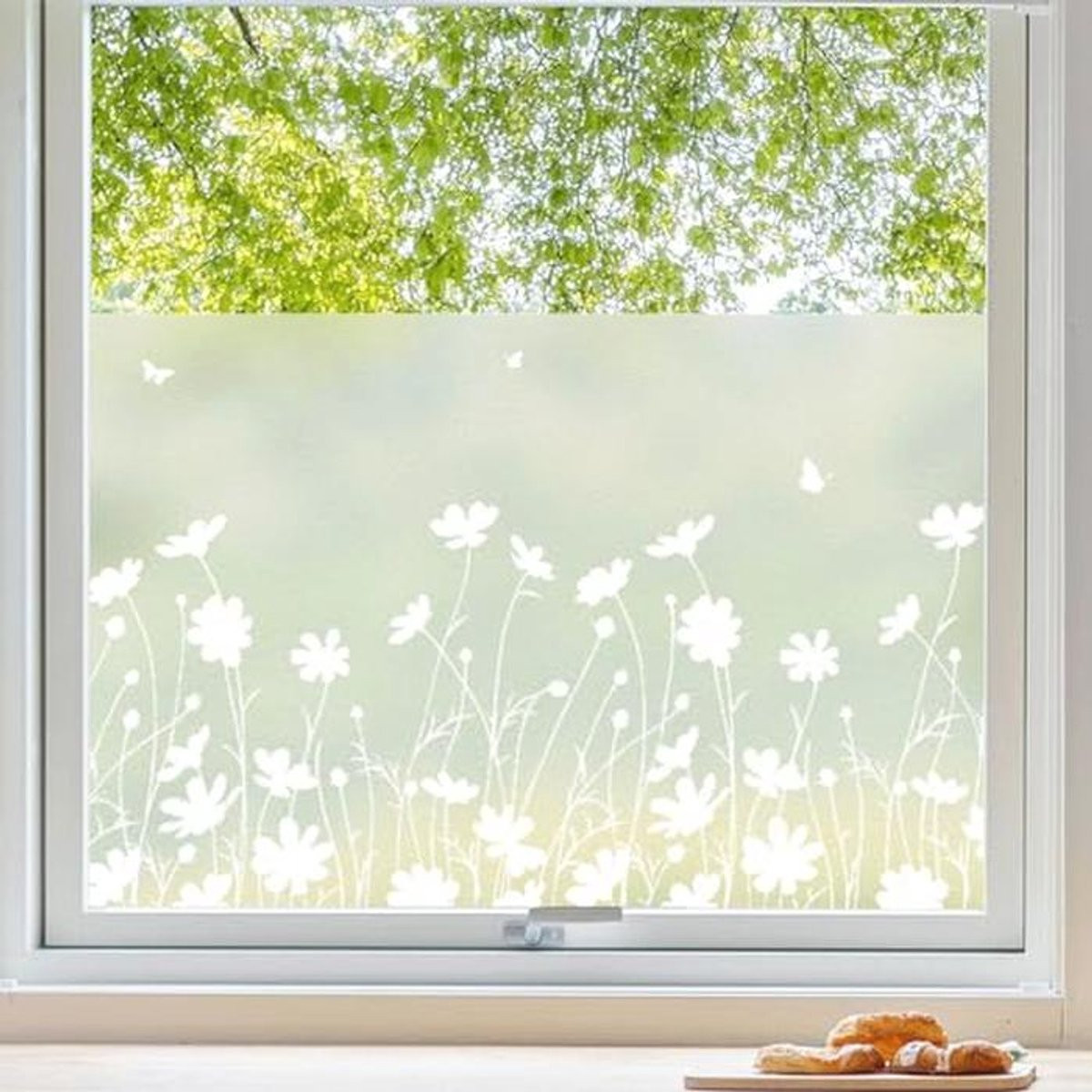 Ondoorzichtige Raamfolie met Paardenbloem Motief voor Privacy en Decoratie