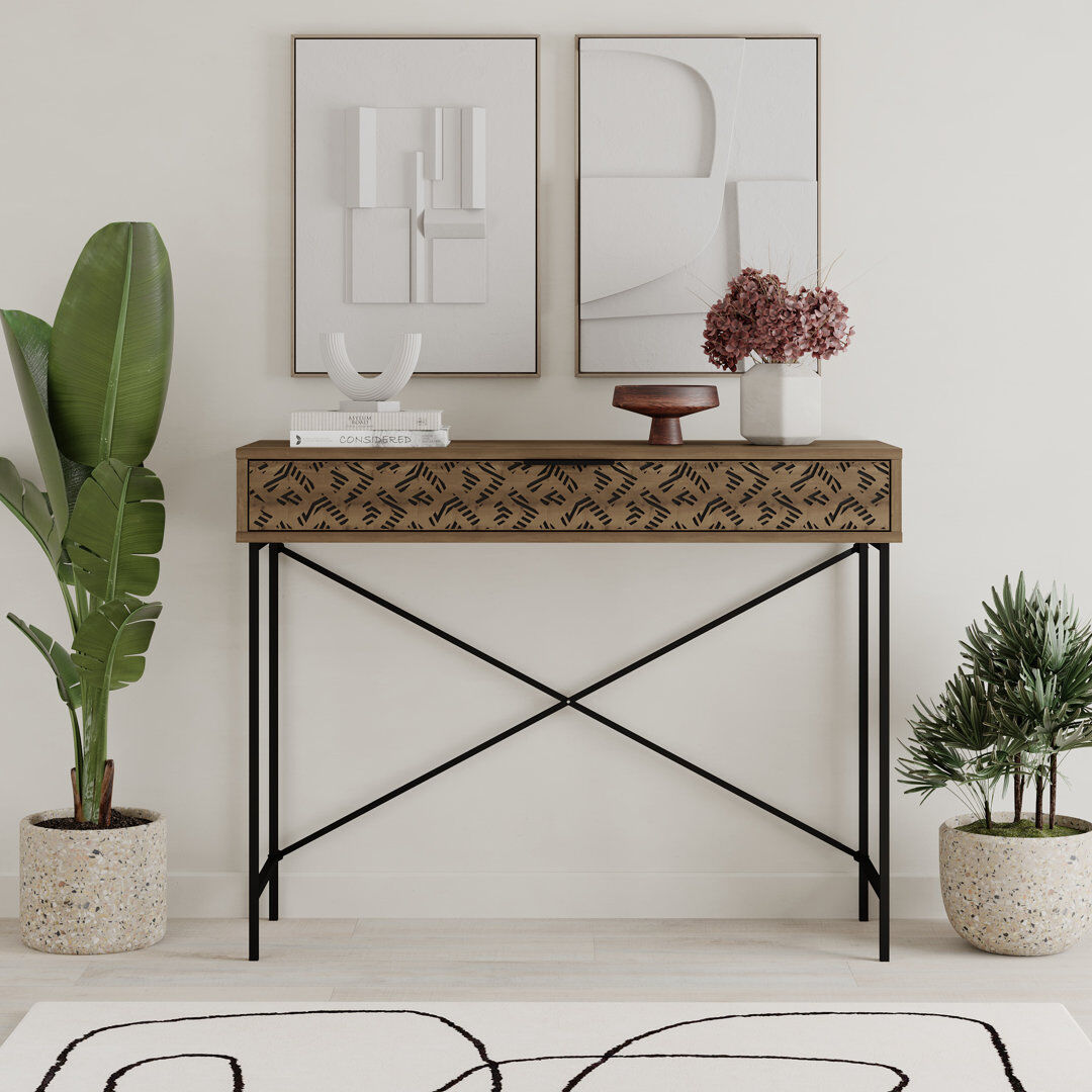 Borough Wharf Adaleen 110cm Console Table Brown