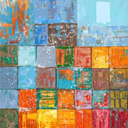 La Casa »multi color abstrakt« Ölbild handbemalt auf Leinwand