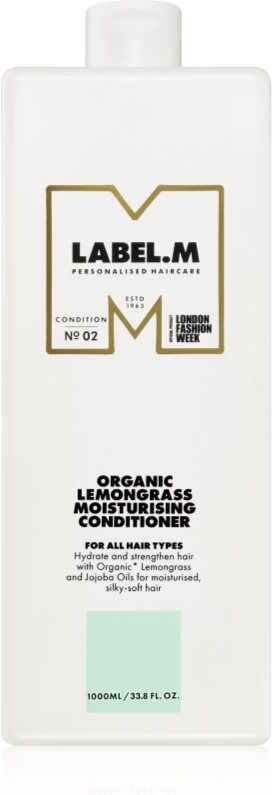 label.m Organic Lemongrass Moisturising Conditioner après-shampoing hydratant en profondeur au citron et citronnelle 1000 ml