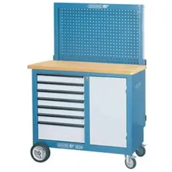 Gedore, Werkbank + Arbeitsbock, Rollwerkbank mit Rückwand (110 cm, 55 cm)