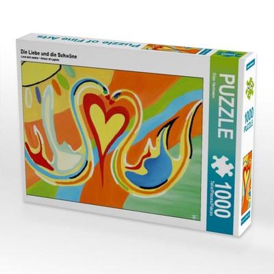 CALVENDO Puzzle Die Liebe und die Schwäne | 1000 Teile Lege-Größe 64x48cm Foto-Puzzle für glückliche Stunden