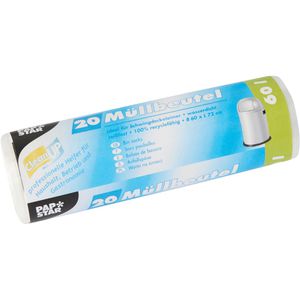 Papstar Müllbeutel 60 Liter, weiß, 20 Stück