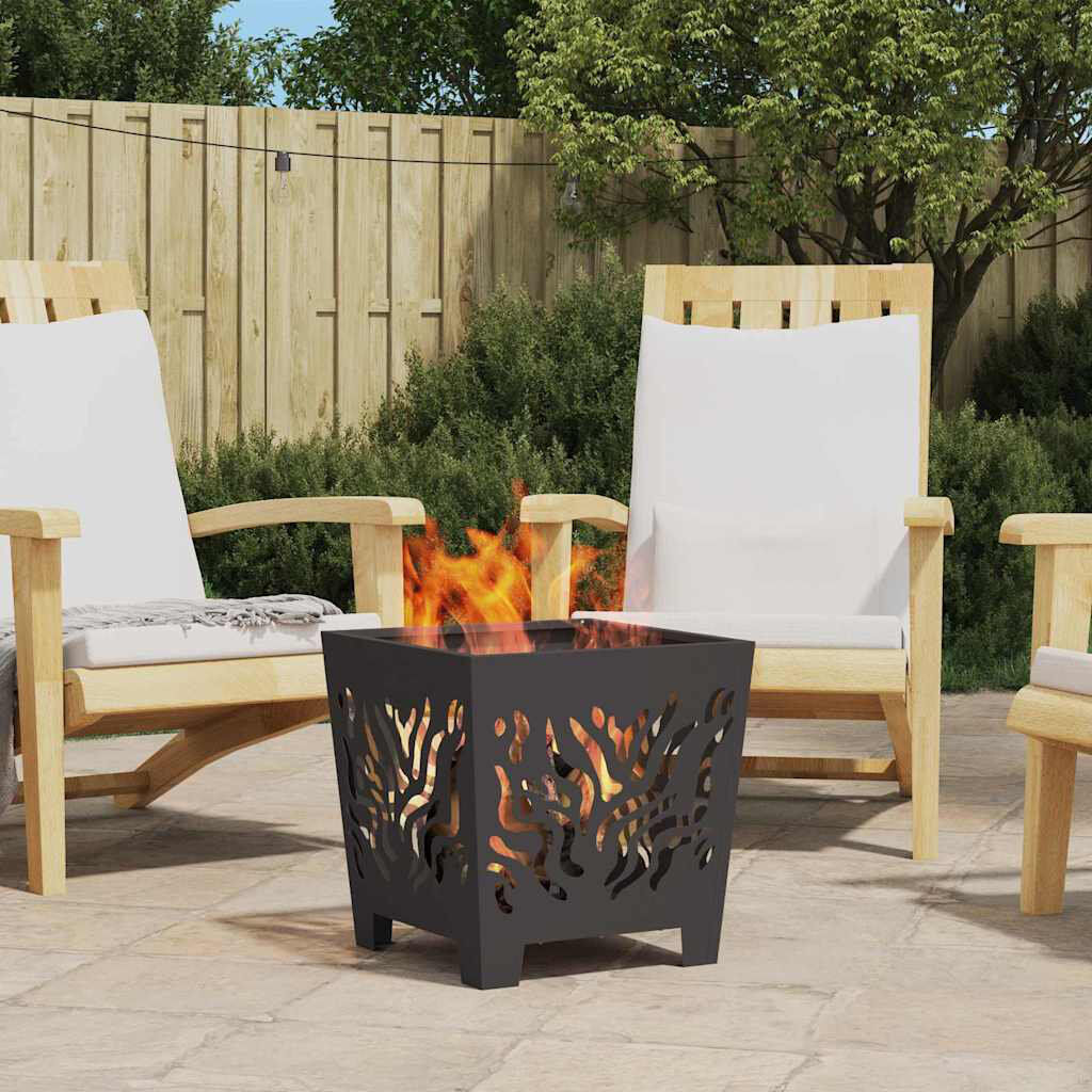 Borough Wharf Modern Outdoor Fire Pit Black 40cm H x 40cm W x 40cm D