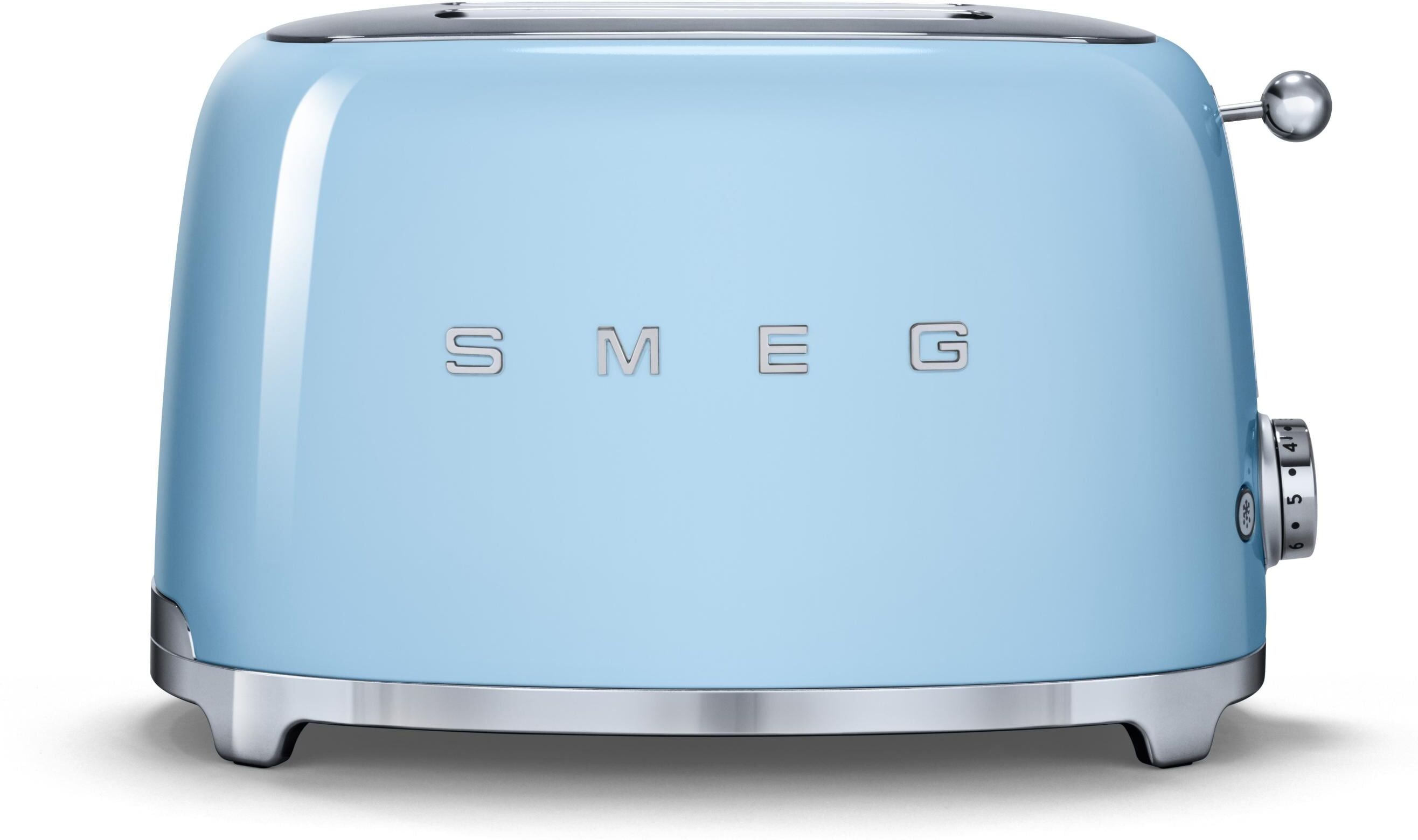 Toaster "SMEG", blau (hellblau, silberfarben), B:31cm H:19,8cm T:19,5cm, Toaster, Toaster hellblau, silberfarben Einheitsgröße