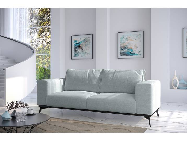 Canapé 2,5 places Bimor Gris Tissu structuré Luela 250 x 87 x 95cm Moderne