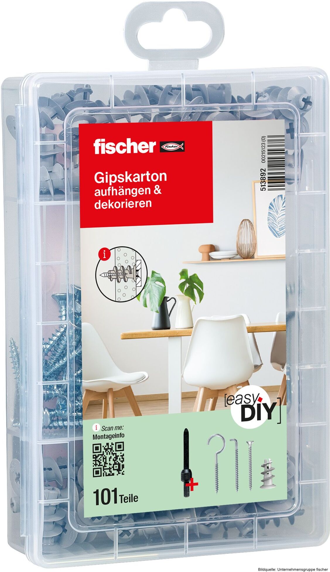 fischerwerke fischer EasyDIY Box Gipskarton, 101 Stück