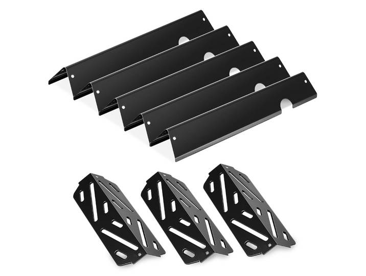 VEVOR 5 Flavorizer Bars (435 mm) + 3 plaques chauffantes (318 mm)\, Barres aromatiques Distributeur de flammes pour barbecues Weber Genesis ll 310 315 335 340\, E/S 325s\, ES/SX 325s\, E/S 335\, EX/SX/EPX-335\, plaque chauffante plus épaisse