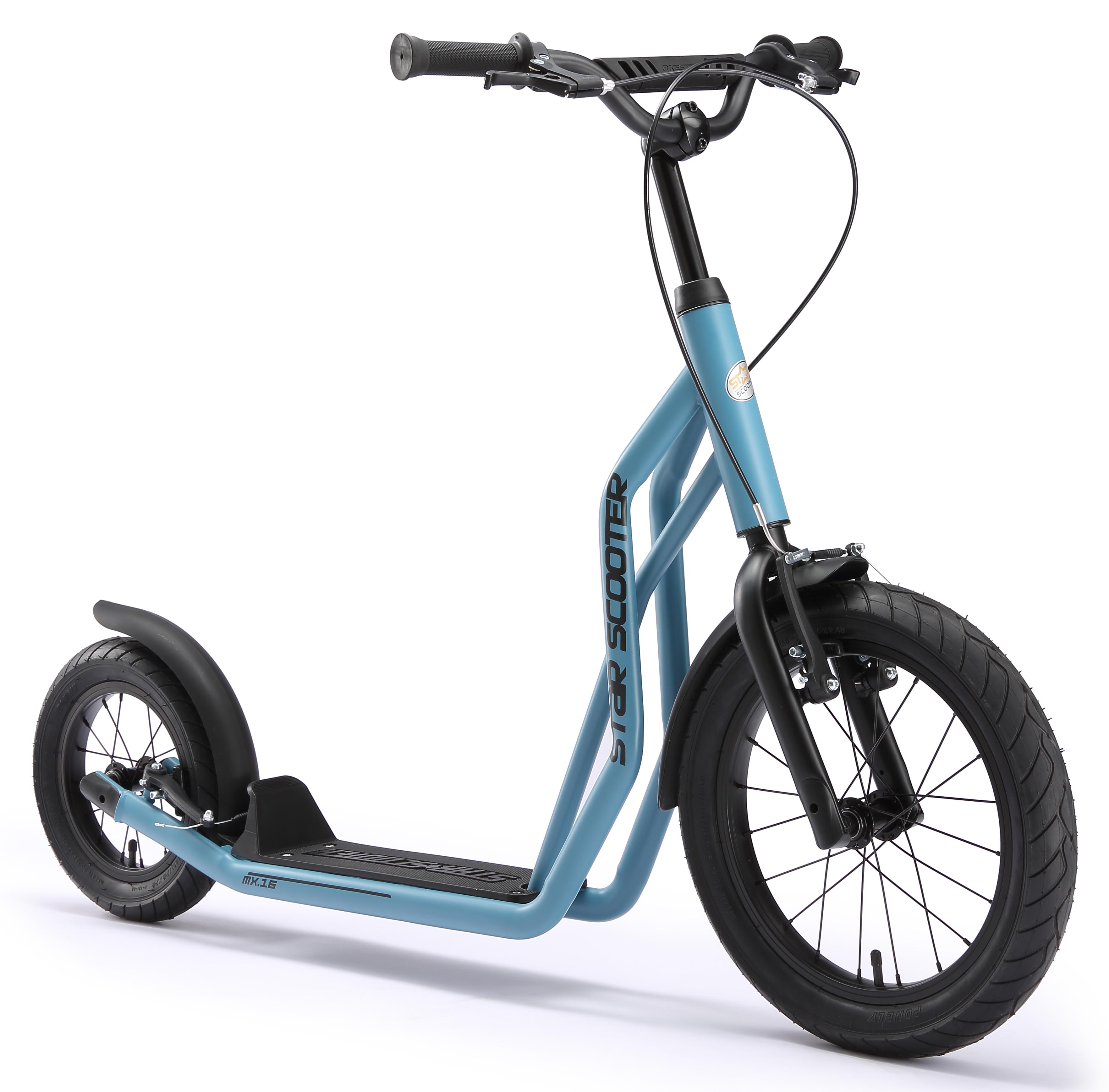 STAR SCOOTER Tretroller Kinderroller ab 8 Jahre | 16 Zoll 12 Zoll Mixed Edition | Blau