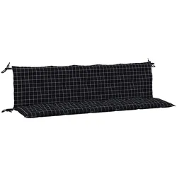 vidaXL Gartenbank-Auflagen 2 Stk. Schwarz Karomuster Oxford-Gewebe