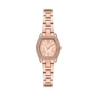 Quarzuhr MICHAEL KORS "Chelsea", rosa (roségoldfarben), Armbanduhren, Damen, Quarzuhr, Armbanduhr, Edelstahlarmband, analog, Glassteine