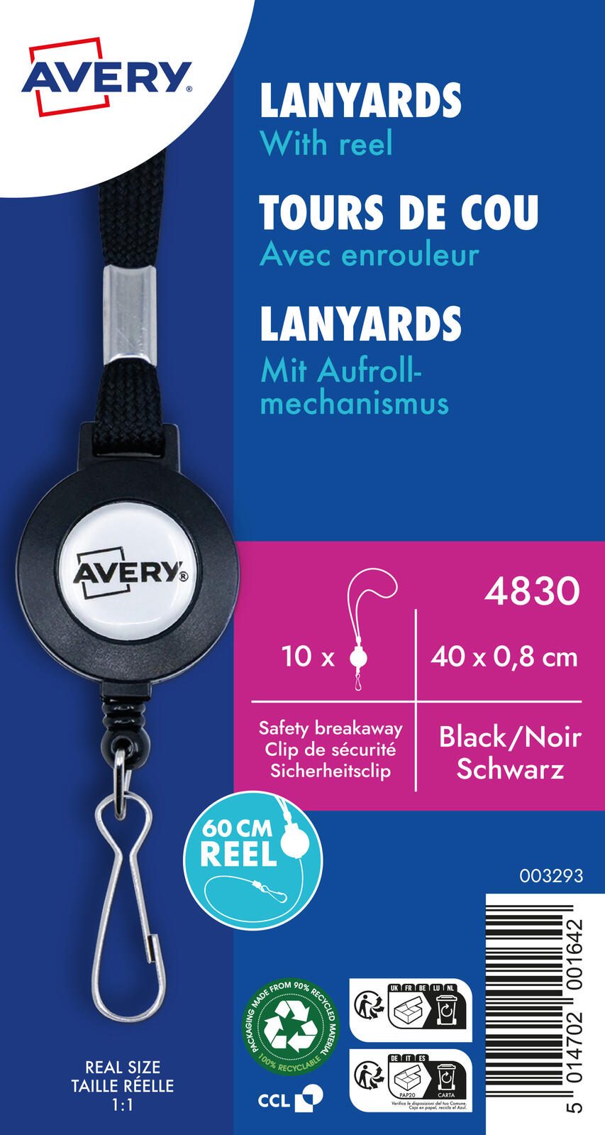 AVERY Zweckform Lanyards schwarz 4830
