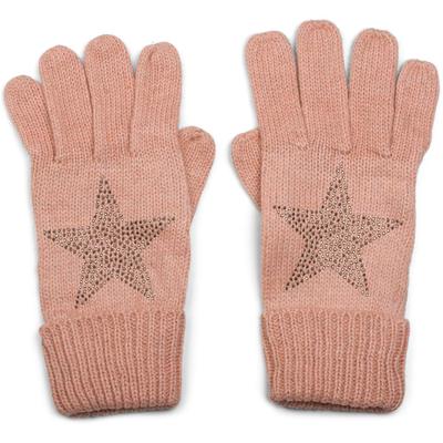 Strickhandschuhe STYLEBREAKER "Strick Handschuhe mit Strass Stern", Damen, rosa (altrose), Obermaterial: 65% Polyacryl PAN. 35% Wolle WO., Modisch, Handschuhe
