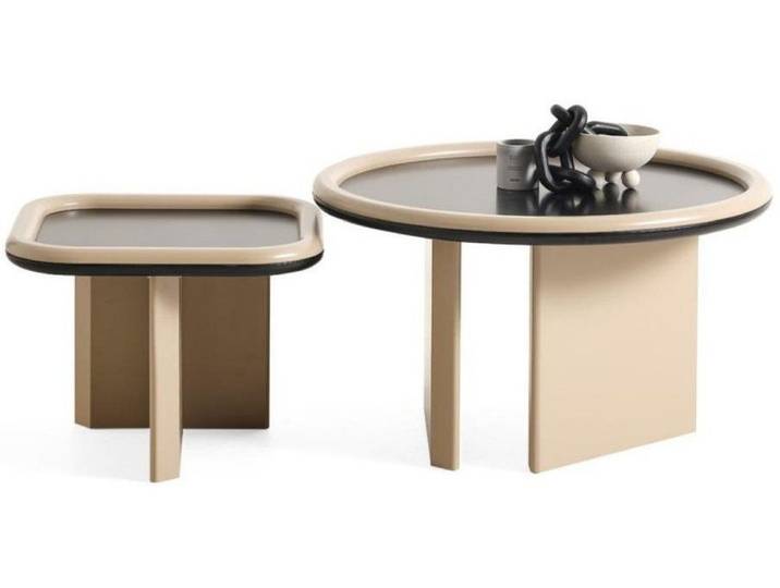 JVmoebel Couchtisch Wohnzimmer Couchtische Modern Neu Rund Beige Minimalismus Stilvoll, Made in Europa