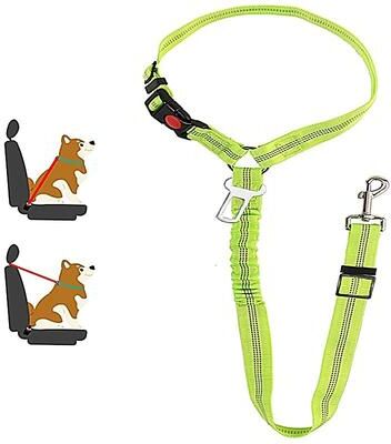 Uplifted Finds New Solid Two in one Dog Harness Leash Adjustable Pet Backseat Safety Belt green