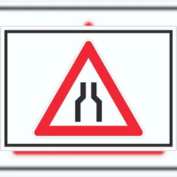 HB-Druck Aufkleber Achtung Verengte Fahrbahn Symbol A5 (148x210mm)