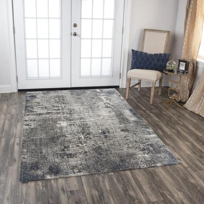 Alora Decor Cara Transitional Gray/Blue Recycled Polyester Area Rug