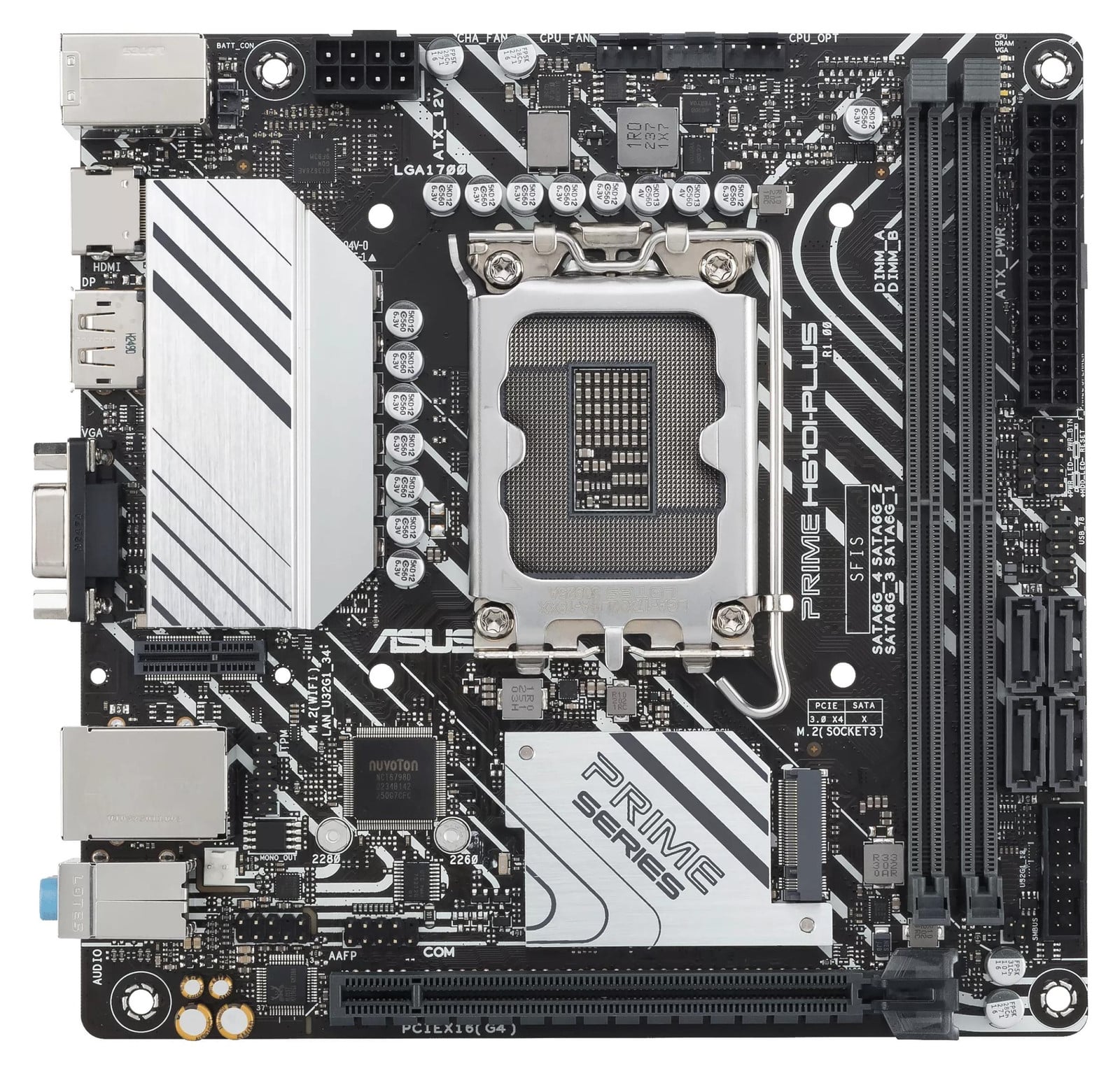 Asus Prime H610I-PLUS-CSM moederbord LGA1700 H610 USB3.2 Gen 1