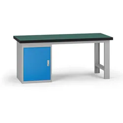 Werkbank G8, 1800 x 750 x 800 mm, 1x Schrank, blau