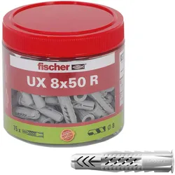 fischer UX 8x50 R Universaldübel-Sortiment 8 x 50 mm, 75 Stück