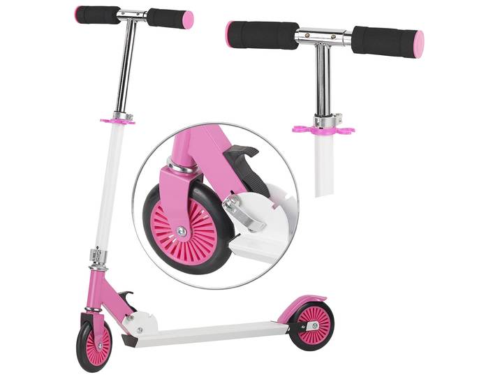 Klappbarer City-Roller für Kinder, ultraleicht, max. 50 kg, rosa