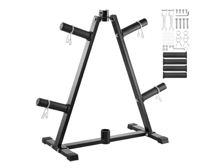 VEVOR Support d'Haltères Capacité de Charge 136 kg\, Rack de Rangement pour Disques des Poids de 50\,8 mm\, Support de Poids à Cadre en A\, Repose Haltères Robuste\, Stockage pour Musculation Gym Domicile