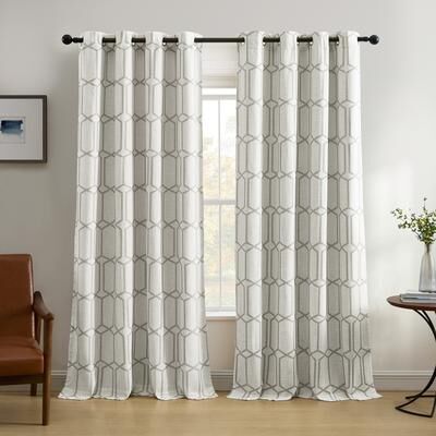 Threadmade Kaiden Geometric Room Darkening Window Curtain