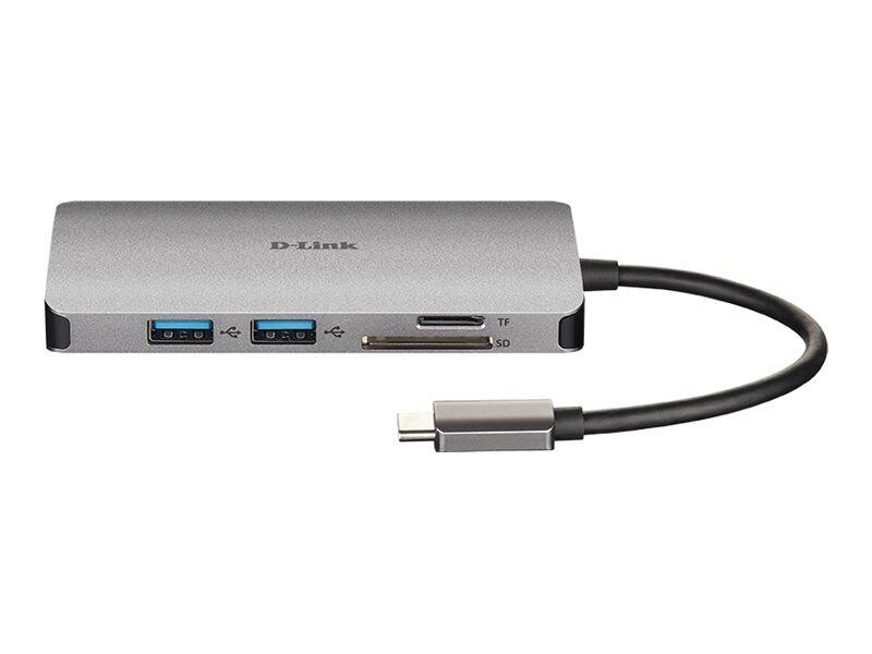 D-Link DUB-M810, 8-In-1 USB-C Hub mit HDMI/Ethernet/Kartenleser/USB-C Ladeanschluss