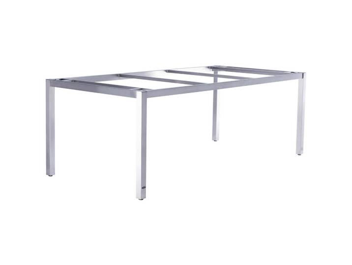 Zebra Gartentischgestell, Silberfarben, Metall, eckig, 100x74x210 cm, Gartenmöbel, Gartentische, Loungetische